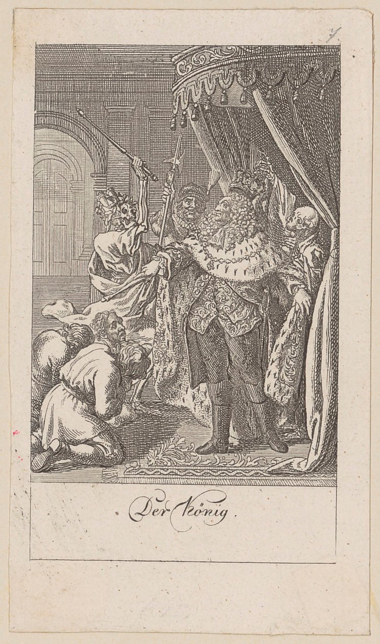 Roi, planche 7 de la série « La danse macabre » - Daniel Nikolaus Chodowiecki