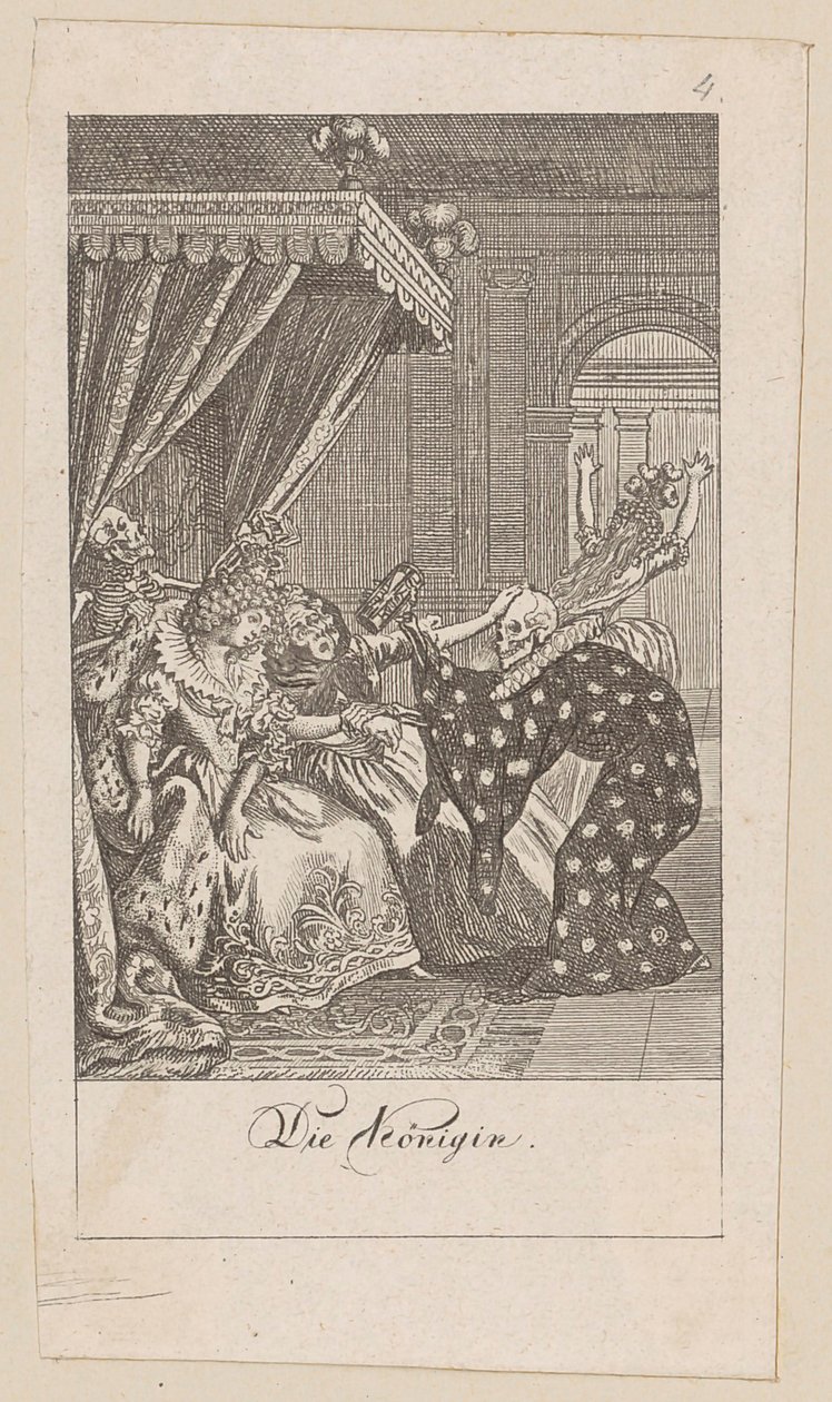 Reine, planche 4 de la série « La danse macabre » - Daniel Nikolaus Chodowiecki