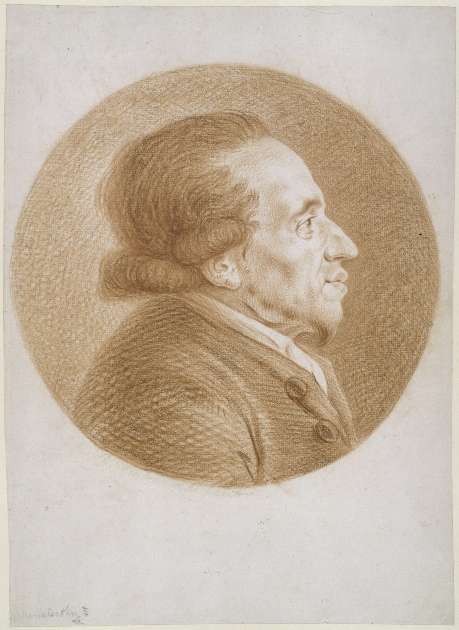 Moses Mendelssohn, à droite sur la photo - Daniel Nikolaus Chodowiecki