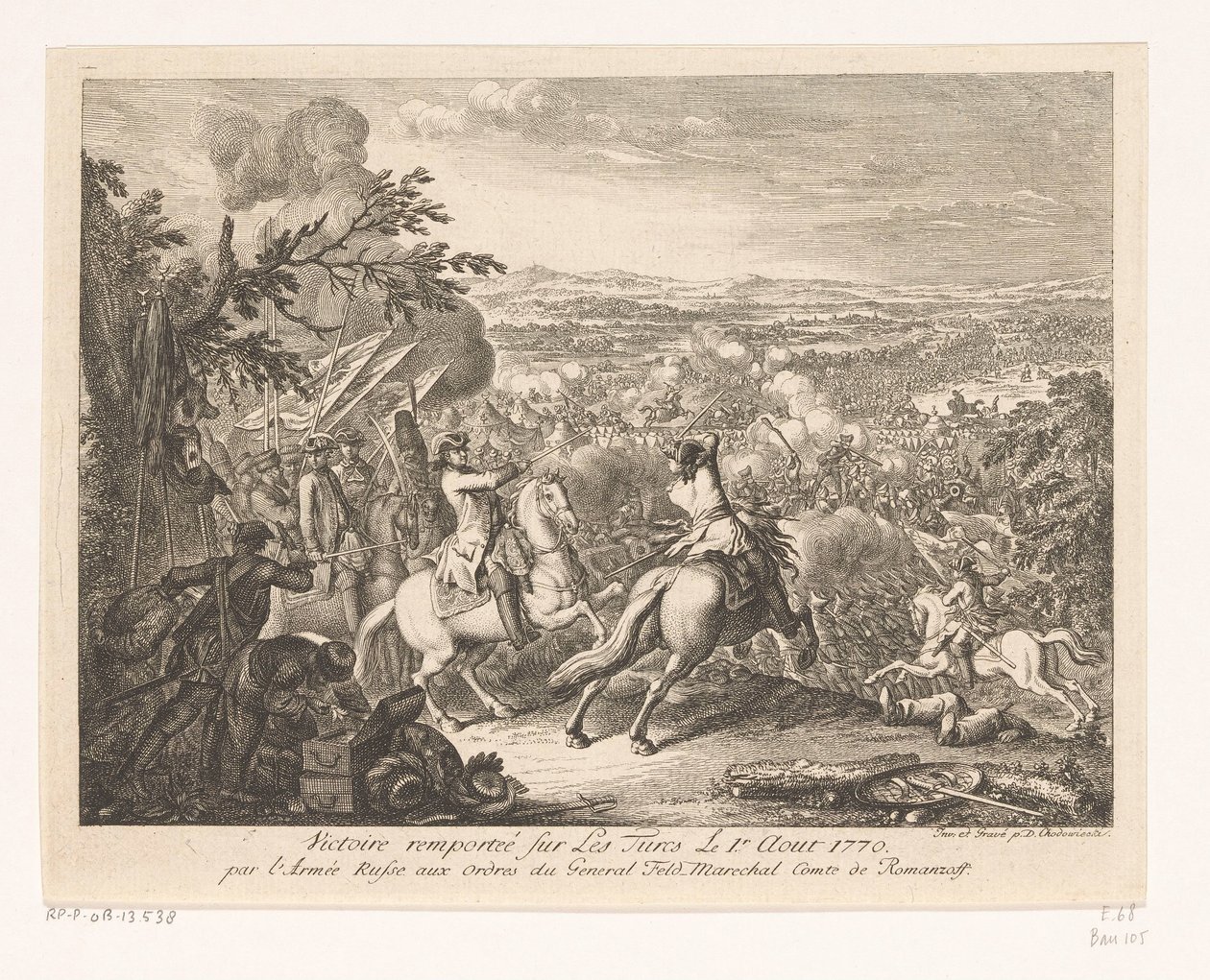 Victoire du général Roumiantsev lors de la bataille de Cahul, 1770 - Daniel Nikolaus Chodowiecki