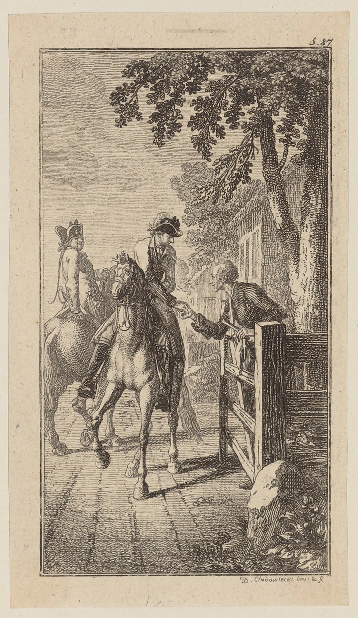 Un nourrisson à cheval donne une aumône à Sebaldus - Daniel Nikolaus Chodowiecki