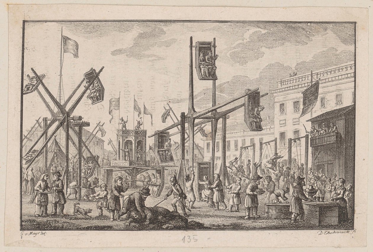 La fête des balançoires de Saint-Pétersbourg - Daniel Nikolaus Chodowiecki