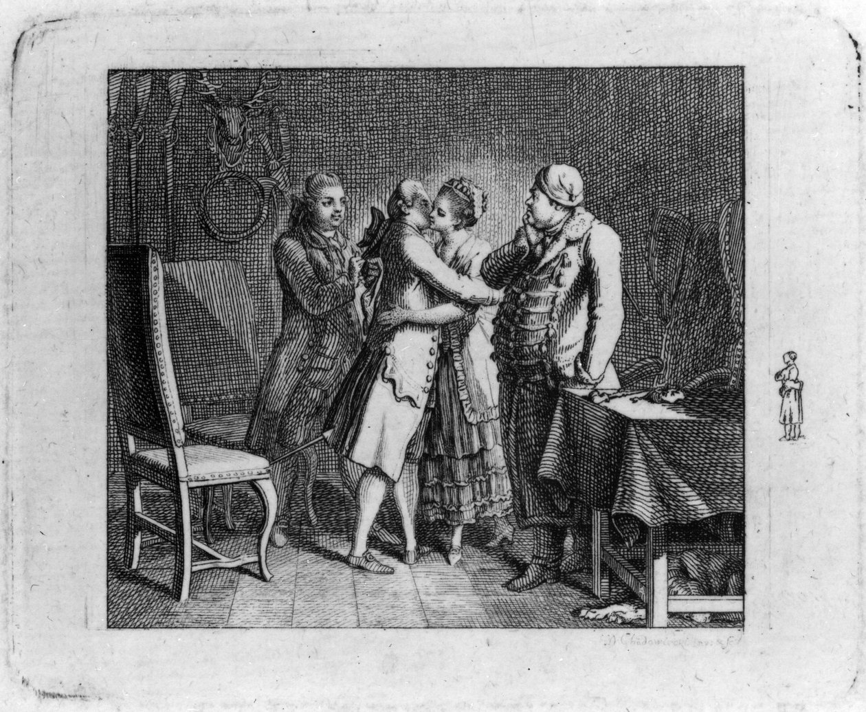 Vignette de titre pour Les joies du jeune Werther de Nicolai - Daniel Nikolaus Chodowiecki