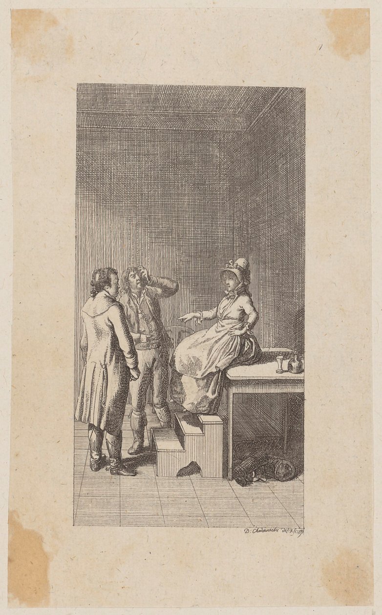 Gravure de titre de « Jacob et son maître » de Diderot, première partie - Daniel Nikolaus Chodowiecki