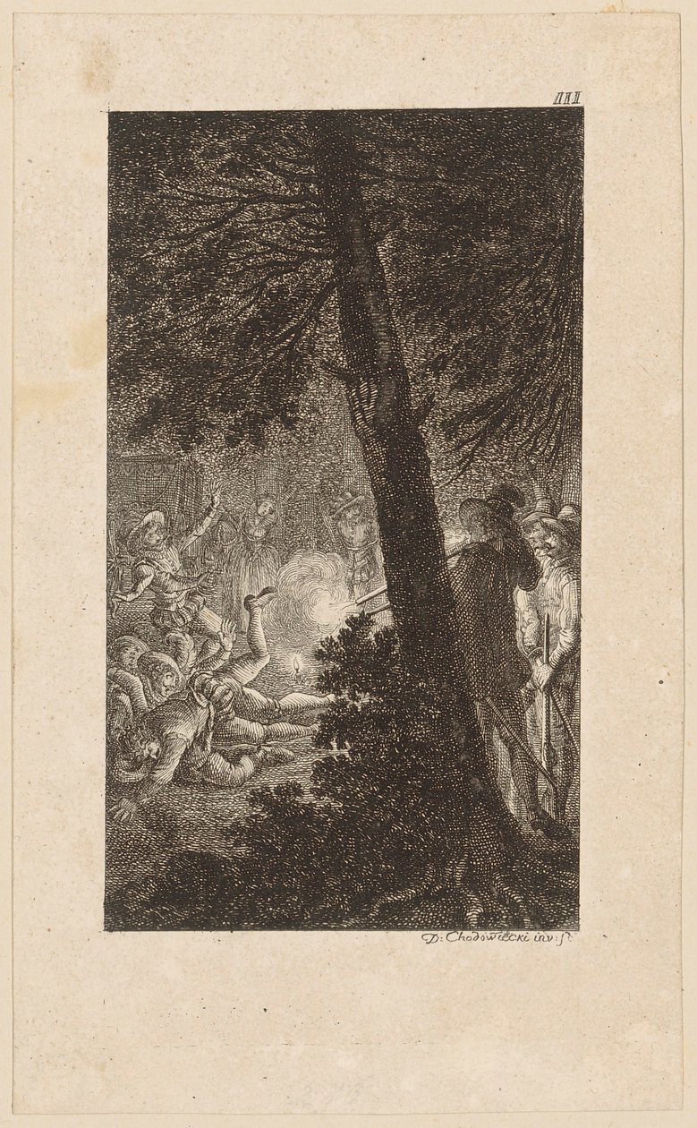 Gravure sur cuivre illustrant « Gil Blas de Santillana », tome 3 - Daniel Nikolaus Chodowiecki