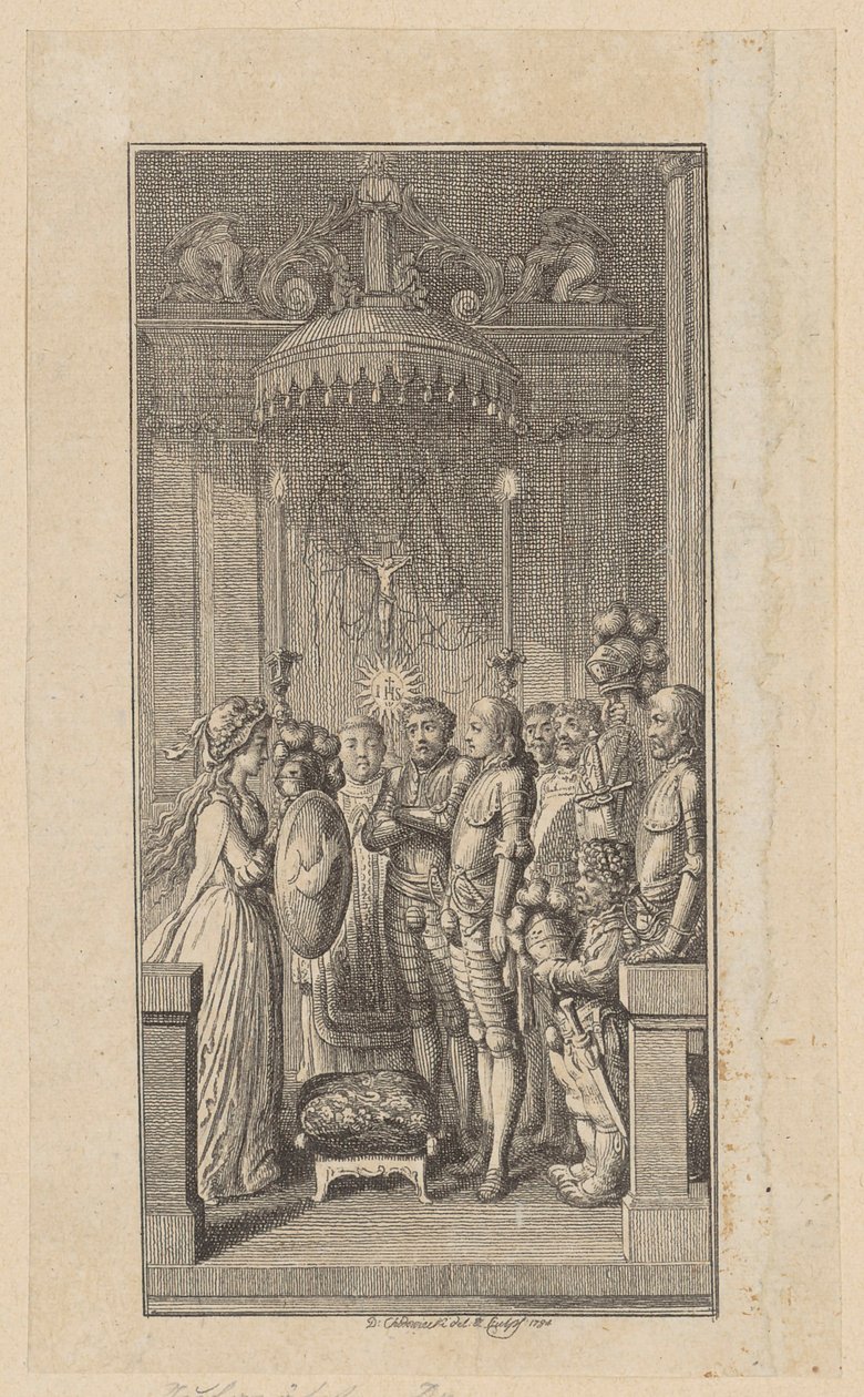 Gravure de titre pour le roman de chevalerie « Palmerin d