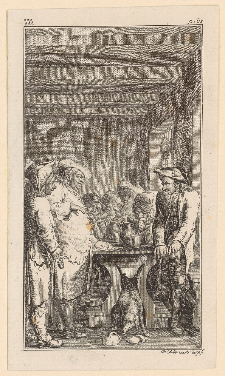 Vogt, Scheerer et Christen à table - Daniel Nikolaus Chodowiecki