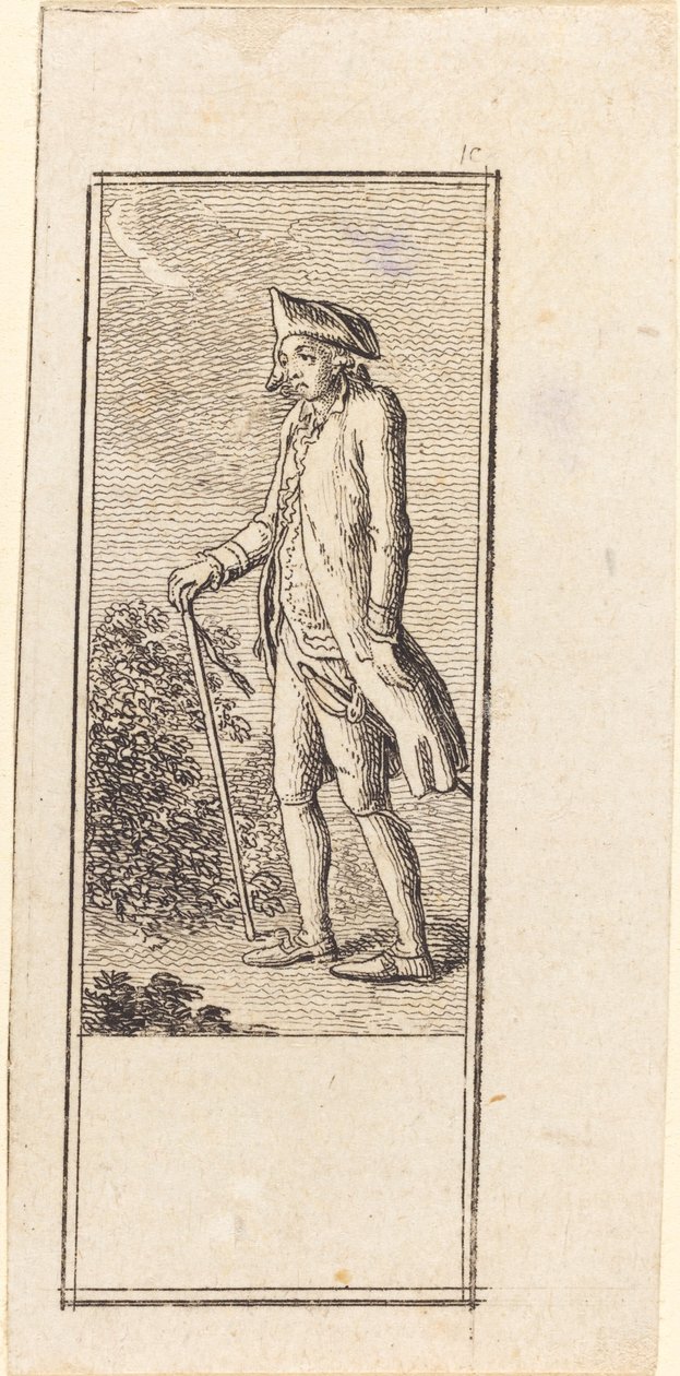 Jeune homme avec canne - Daniel Nikolaus Chodowiecki