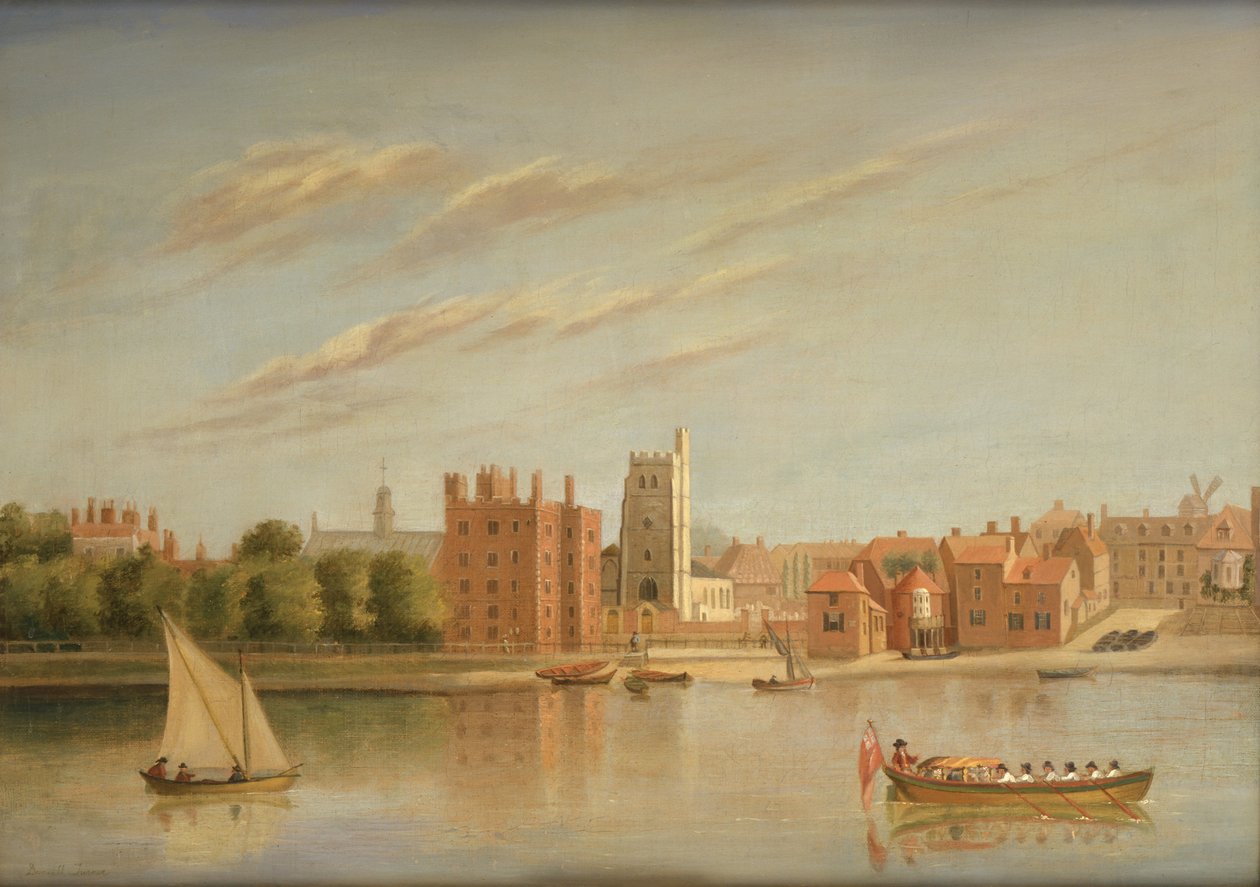 Le palais de Lambeth vu de la Tamise, vers 1790 (huile sur toile) - Daniel Turner