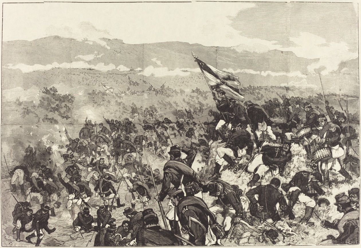 Bataille de Plevna. Le 30 juillet, attaque des hauteurs... - Daniel Vierge