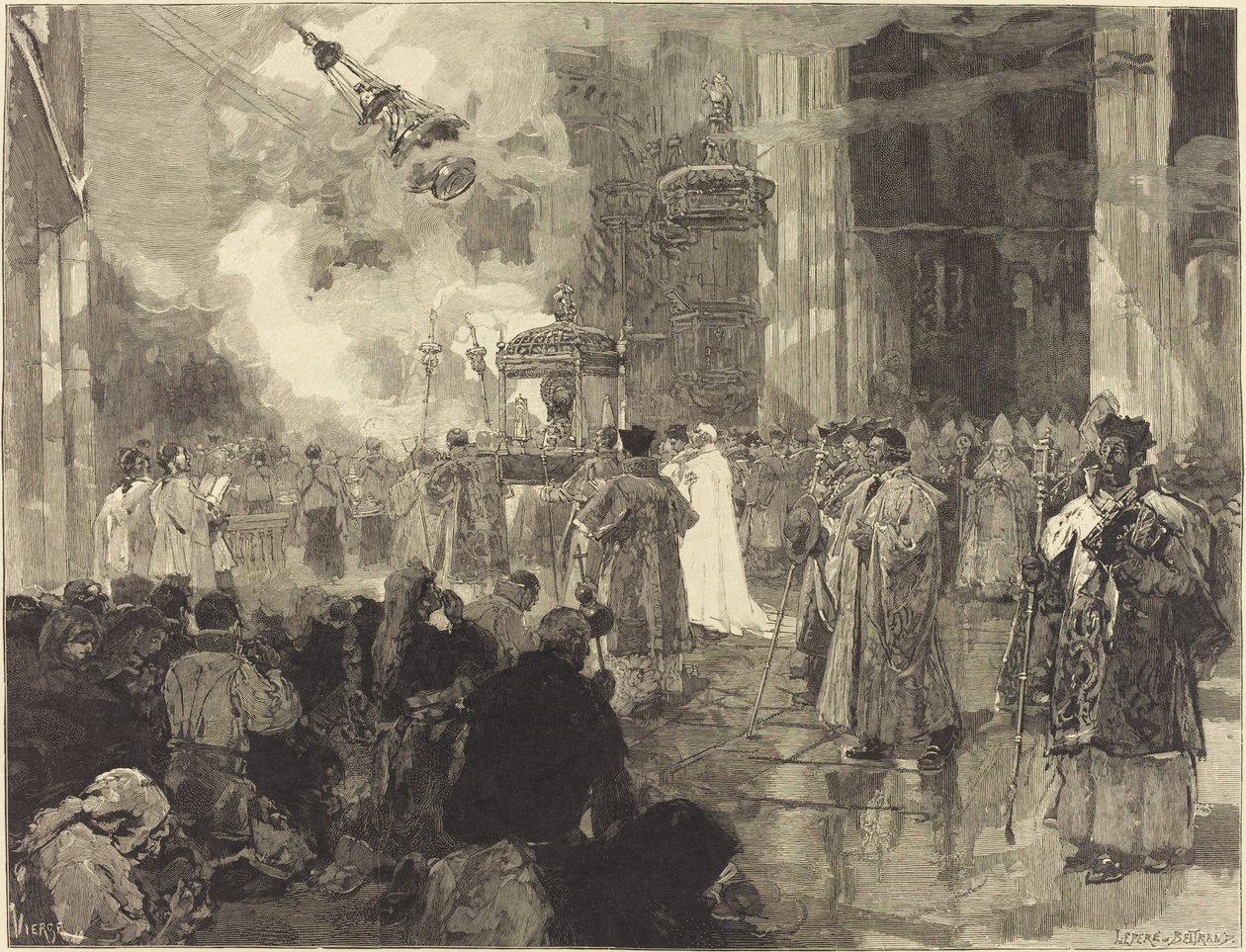 Les Fêtes de Saint-Jacques de Compostelle : La Procession des Reliques - Daniel Vierge
