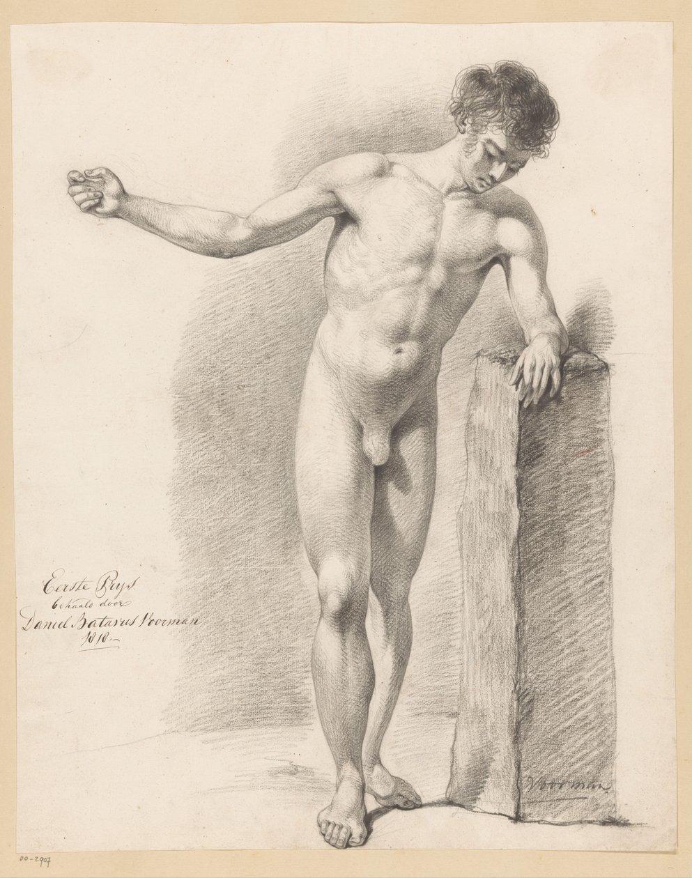 Homme nu debout, vu de face (1er prix 1818) - Daniël Batavus Voorman