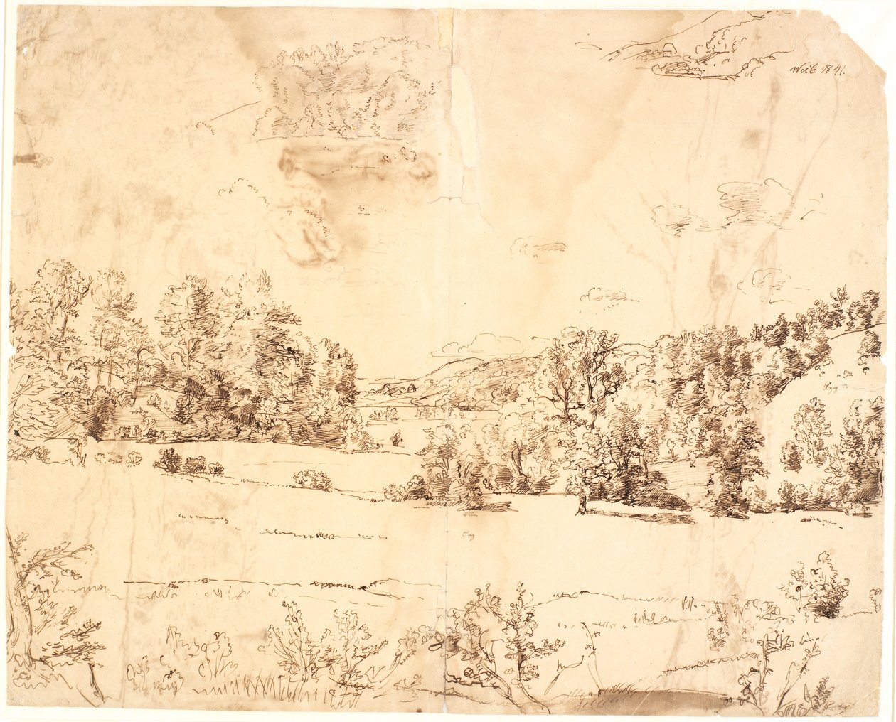 Une clairière forestière entre des collines boisées - Dankvart Dreyer