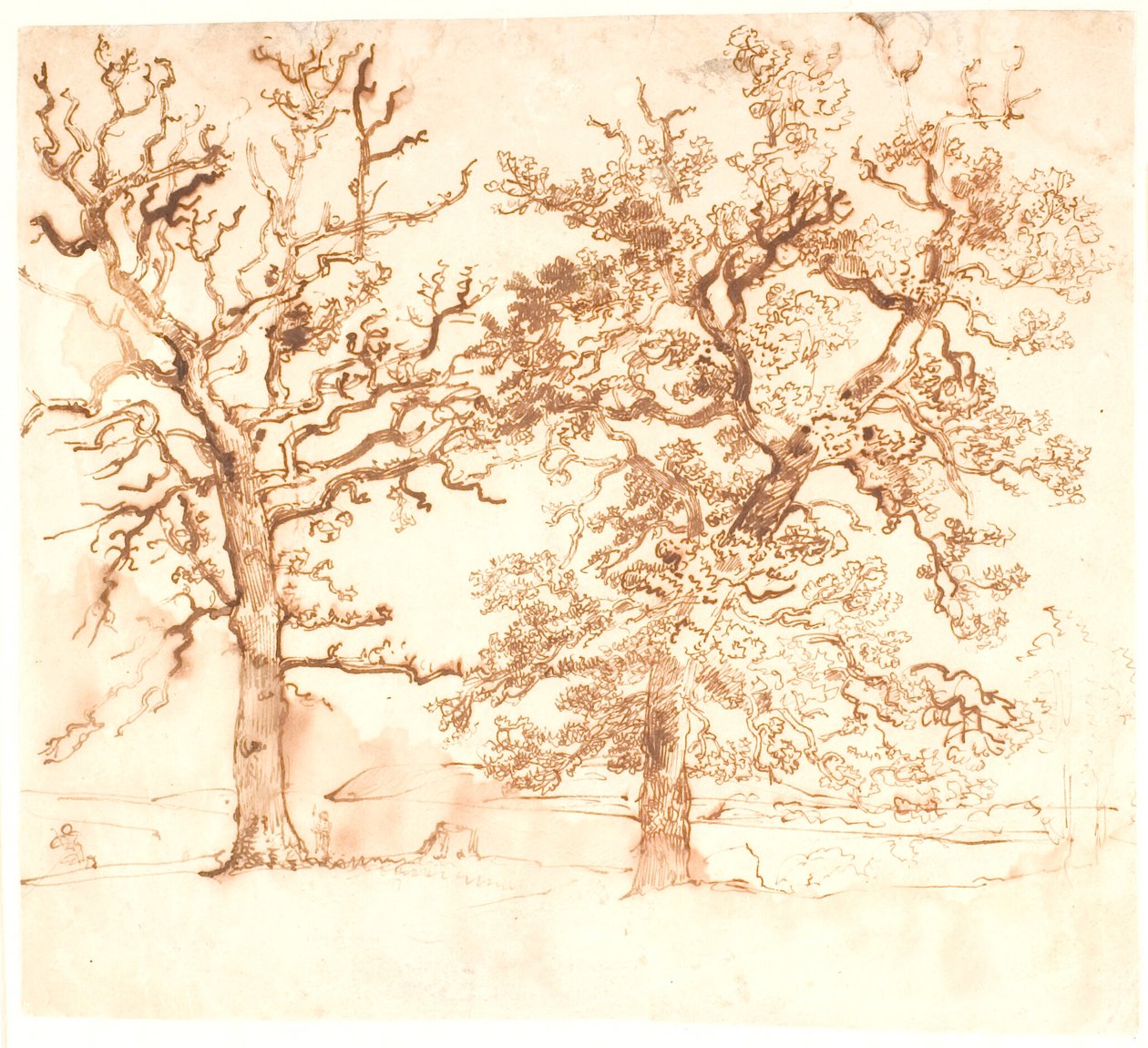 Paysage avec grands chênes au premier plan - Dankvart Dreyer