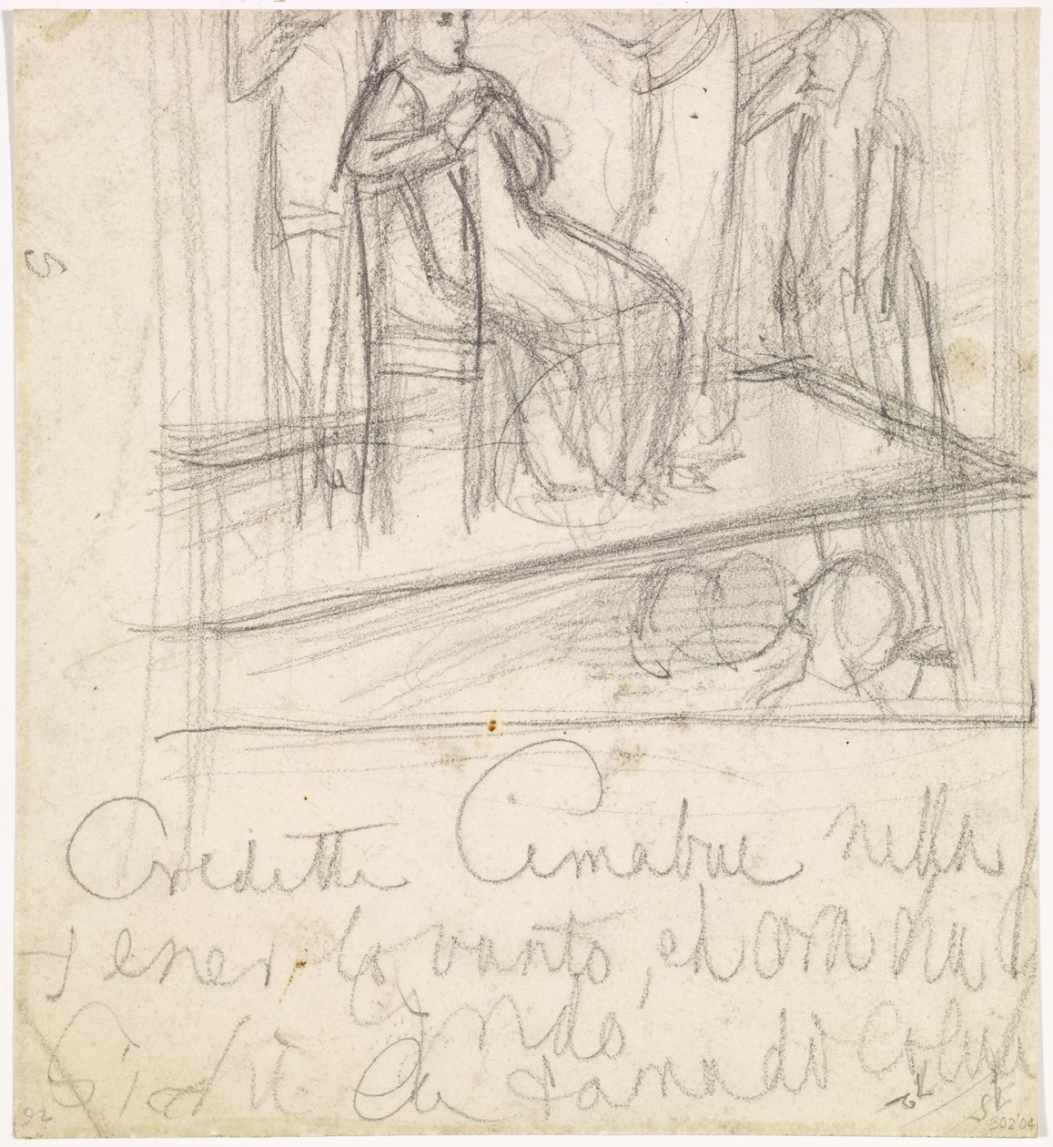 Le retour de Tibulle à Délie - Étude pour la figure de Délie - Dante Gabriel Charles Rossetti