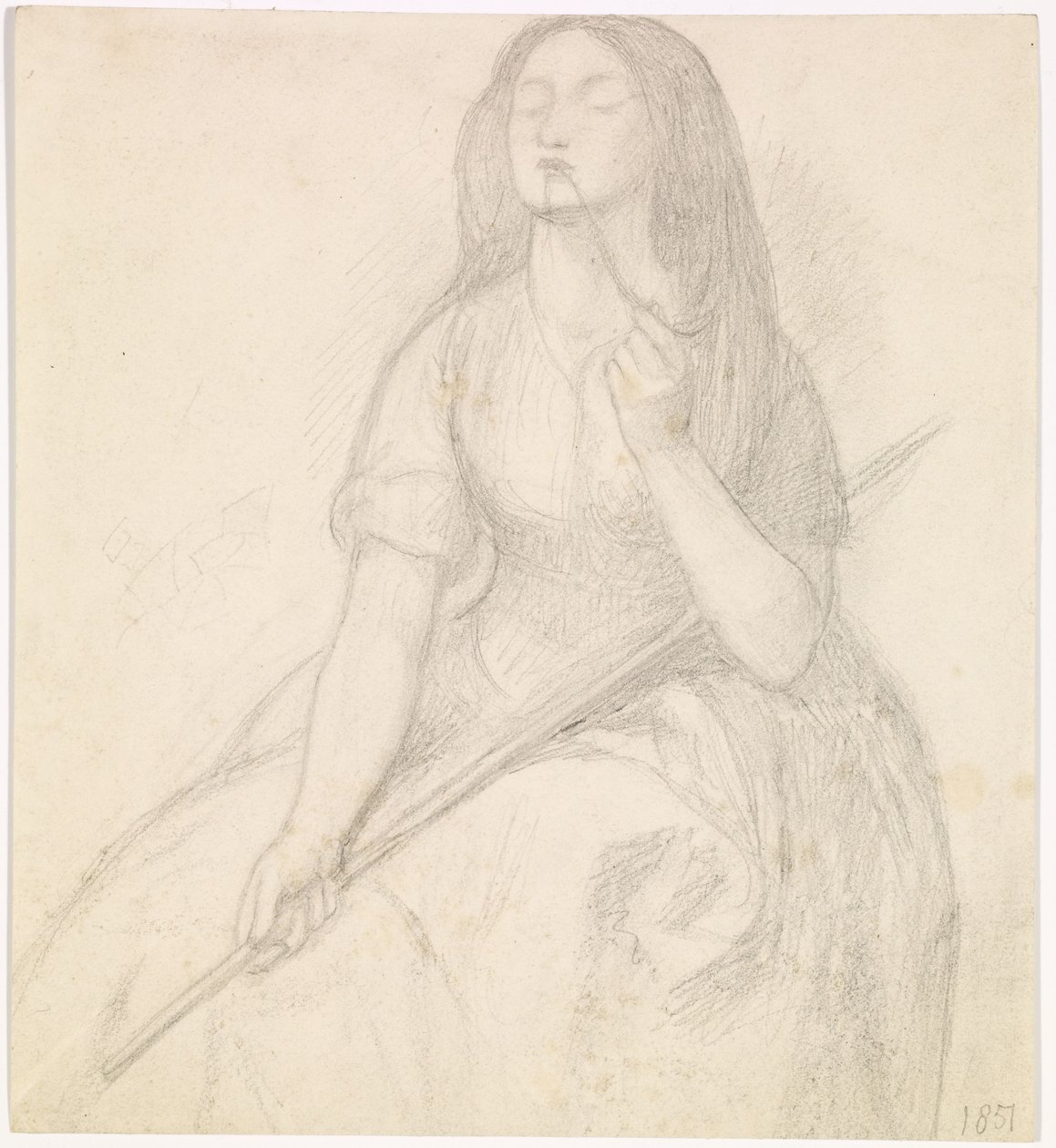 Le retour de Tibulle à Délie - Étude pour la figure de Délie - Dante Gabriel Charles Rossetti