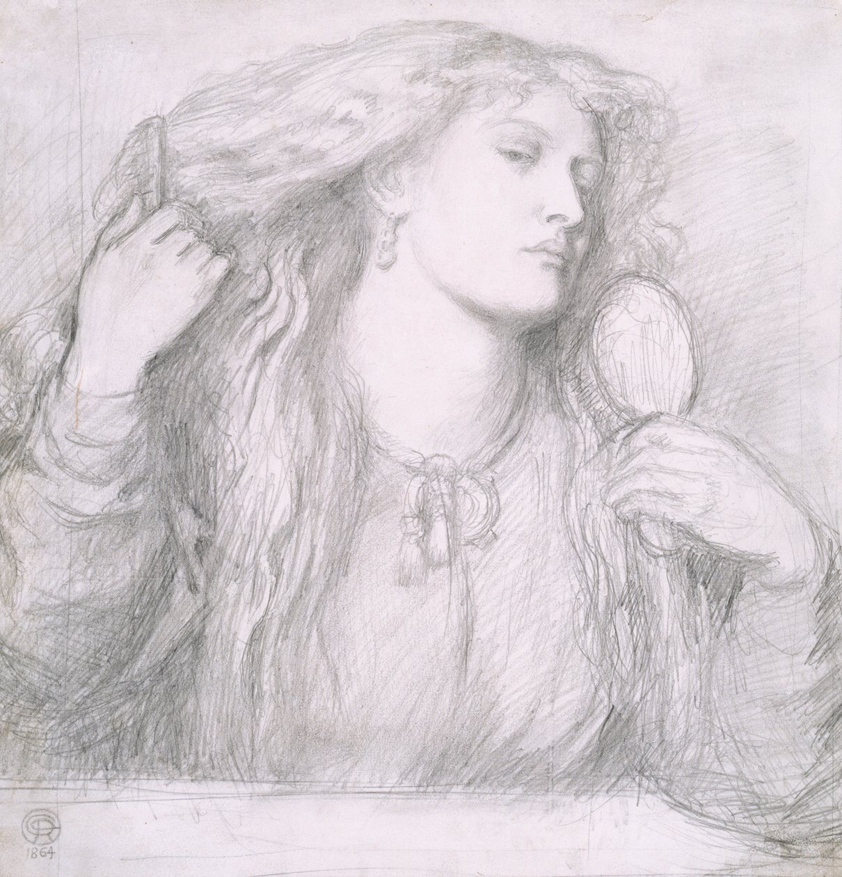 Femme se peignant les cheveux, Fanny Cornforth - Dante Gabriel Charles Rossetti
