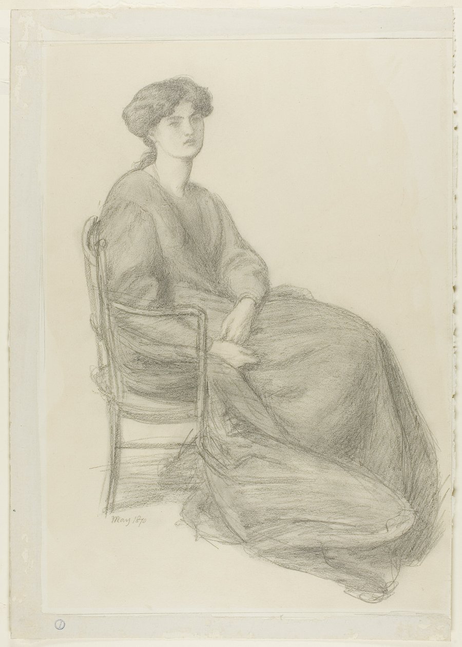 Mme William Morris assise sur une chaise - Dante Gabriel Rossetti