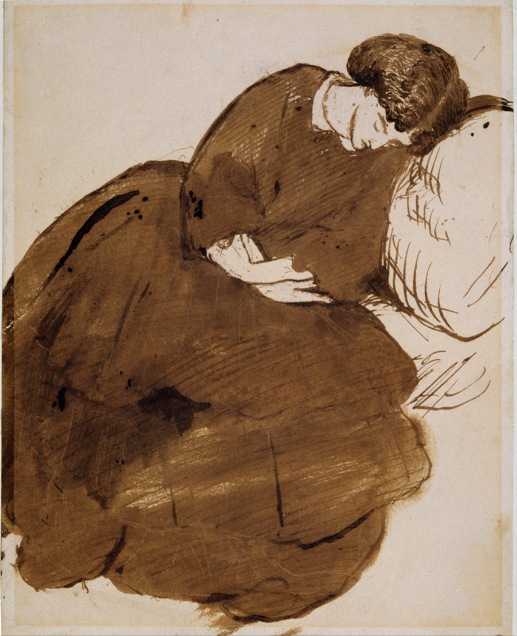 Portrait de Jane Morris endormie sur un canapé - Dante Gabriel Rossetti
