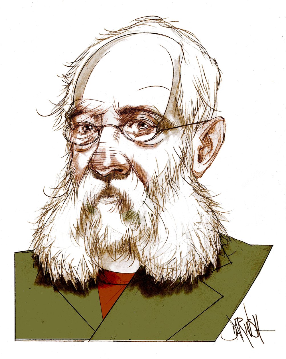 Ferdinand Petruccelli de Gattina , 2016 (dessin numérique au crayon de couleur) - Dariush Radpour
