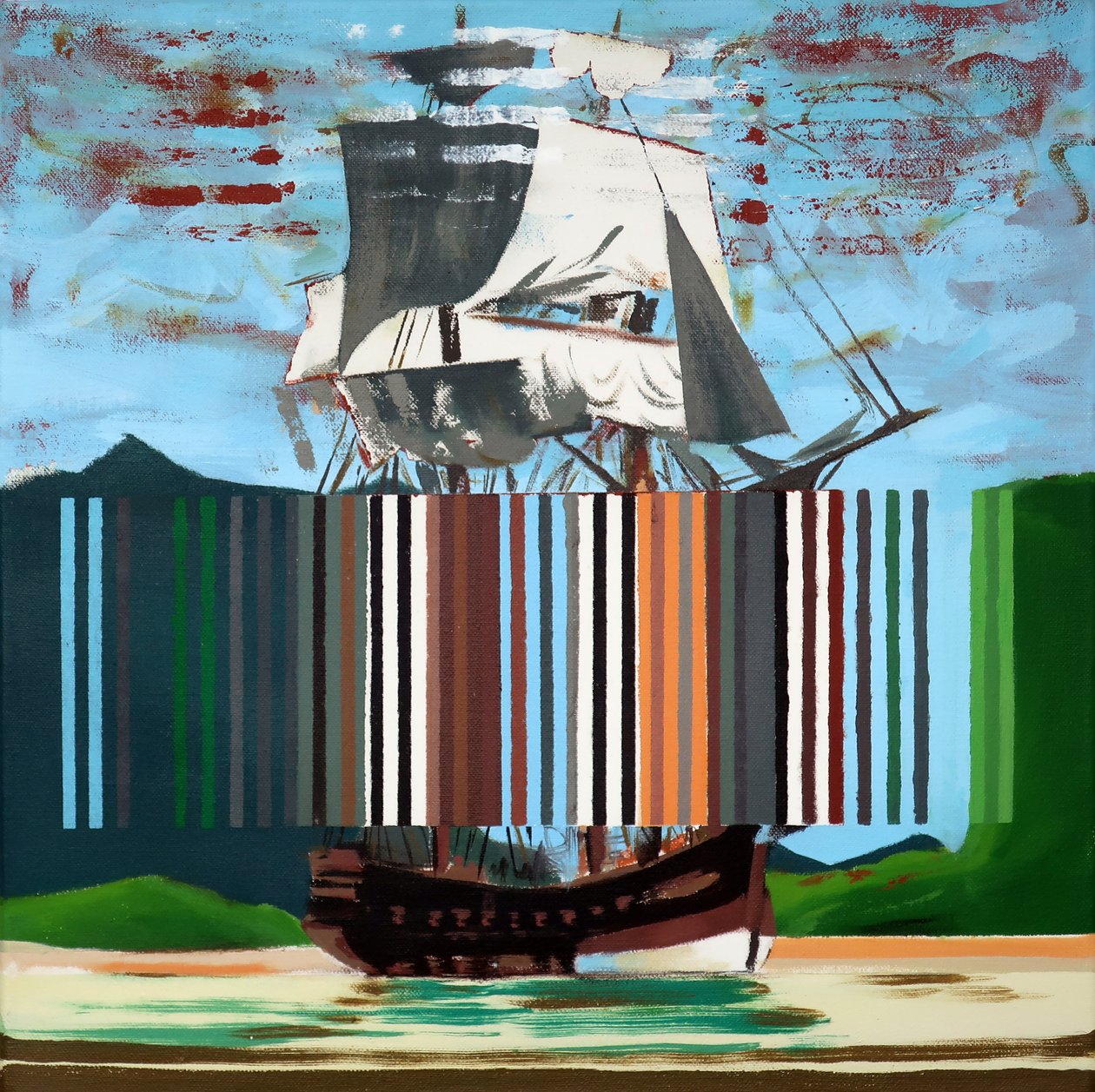Bark Endeavour, 2019 (acrylique sur toile) - Darren Coffield