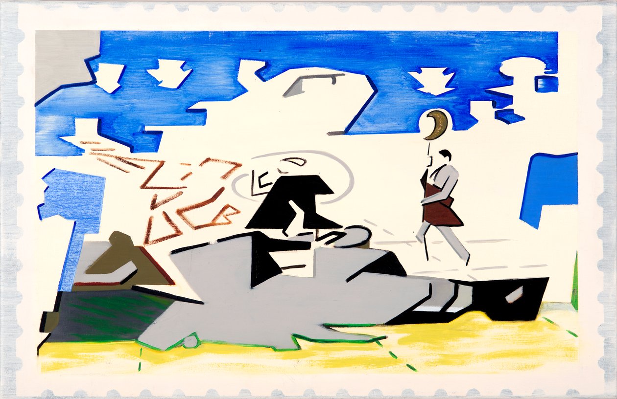 Charles et Di (paysage), 2019 (huile sur toile) - Darren Coffield