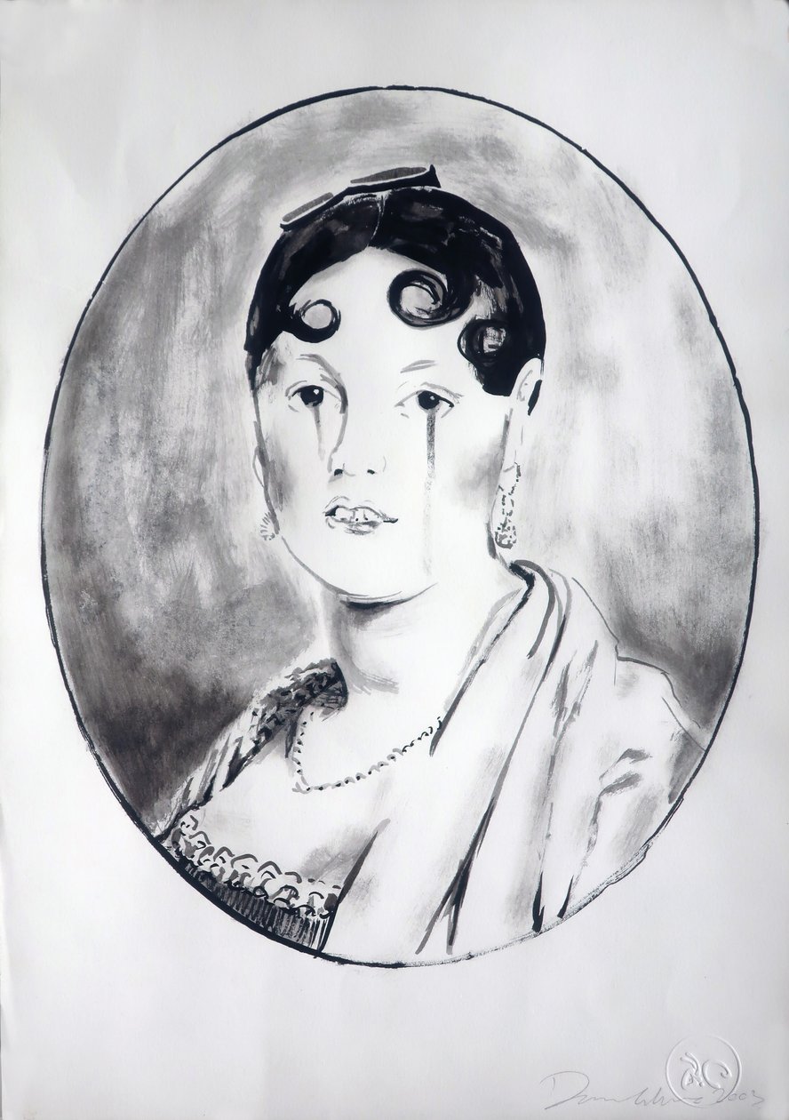 Ingre Girl 3, 2003 (encre sur papier) - Darren Coffield