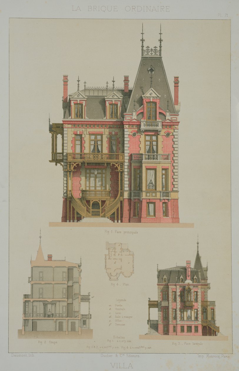 Design pour une villa en brique à Trouville, illustration de 
