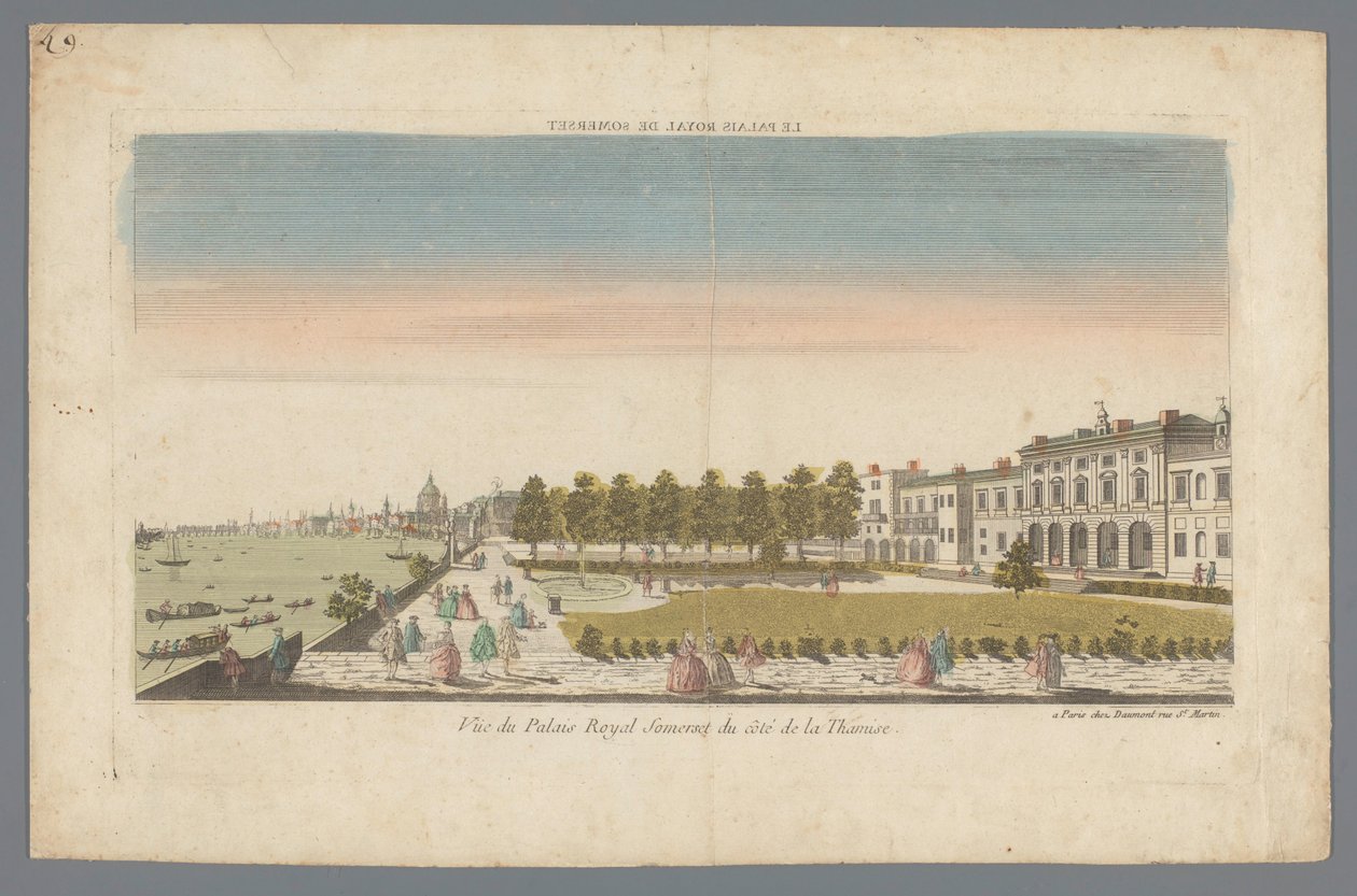 Vue du Palais Royal Somerset du côté de la Tamise - Daumont