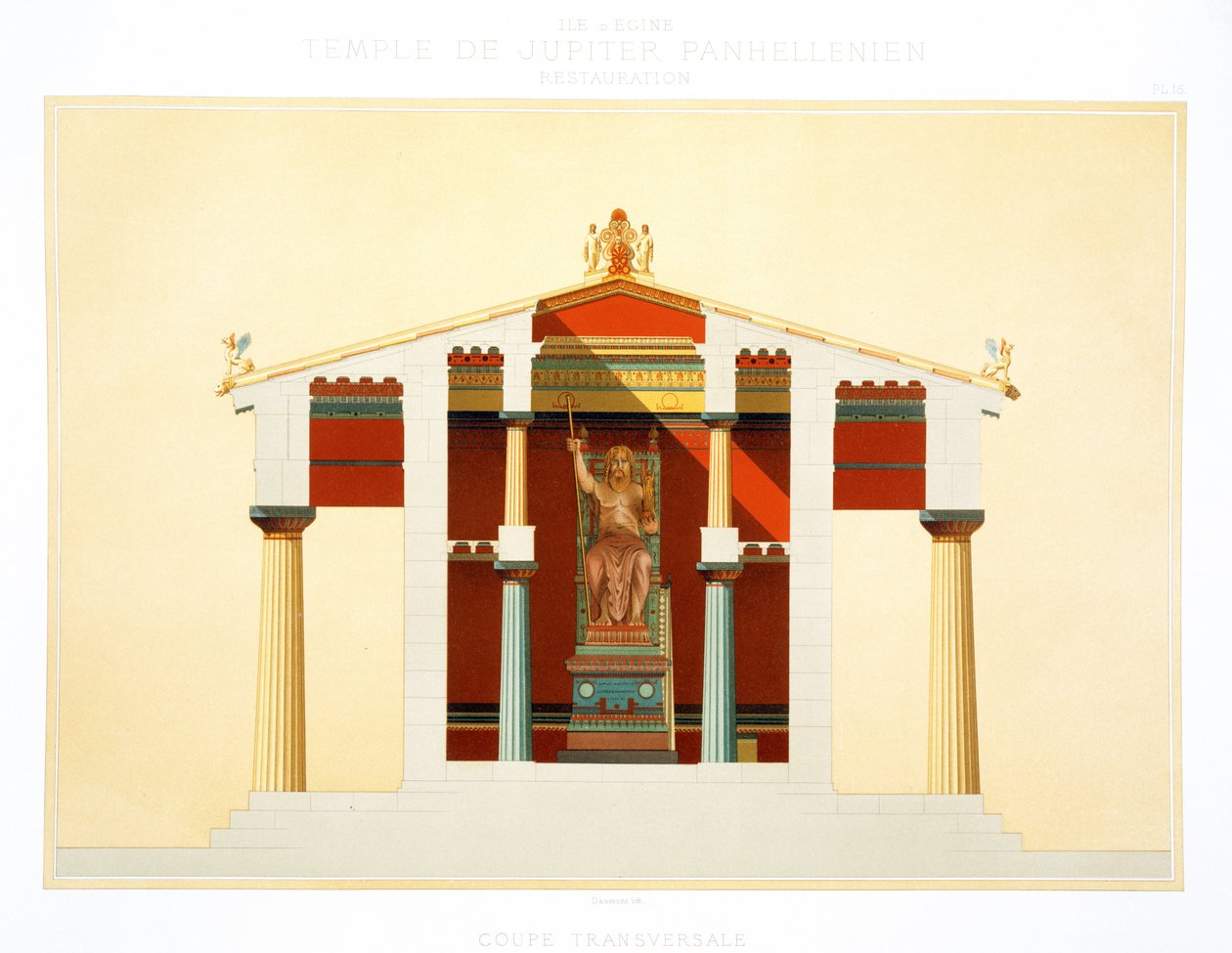 Section transversale du temple de Jupiter à Égine - Daumont