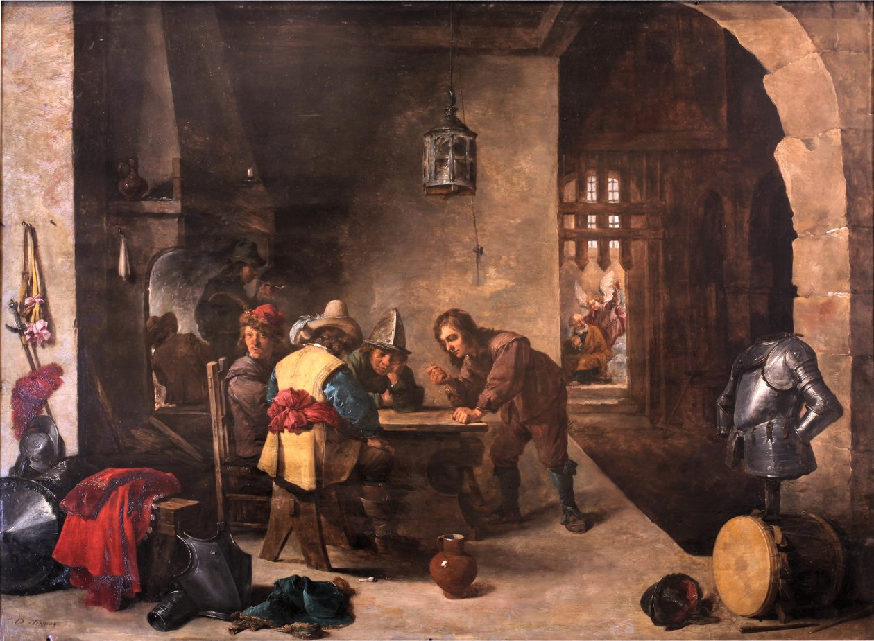 Salle de garde avec Saint Pierre délivré - David Teniers the Younger