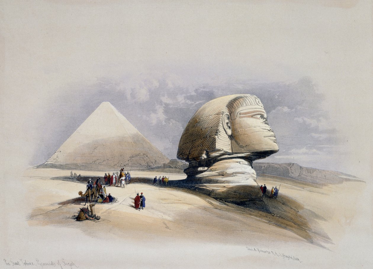 Vue de la Nécropole de Gizeh, gravure d