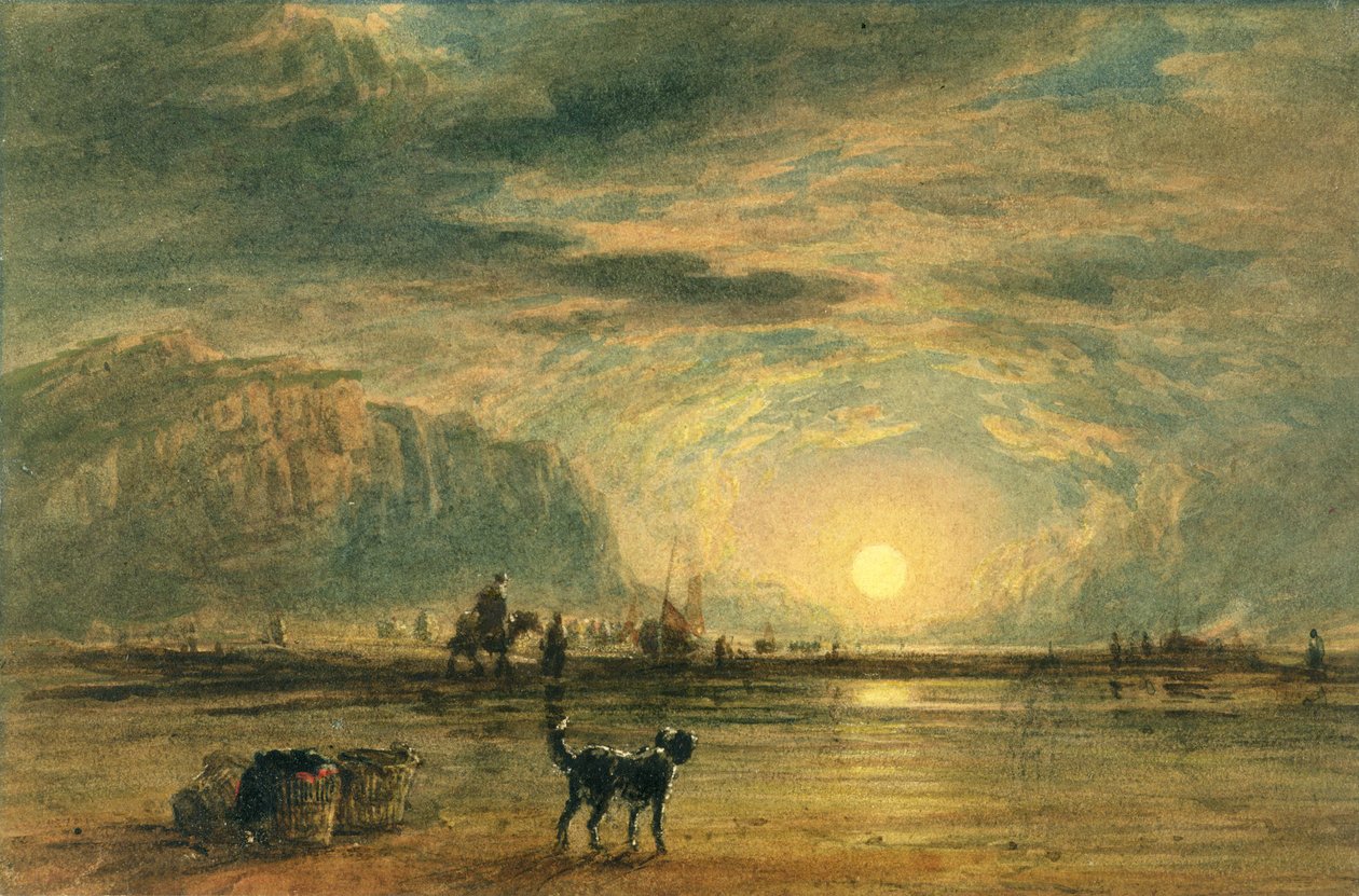 Scène de plage - Lever de soleil, c.1820 - David (attr. to) Cox