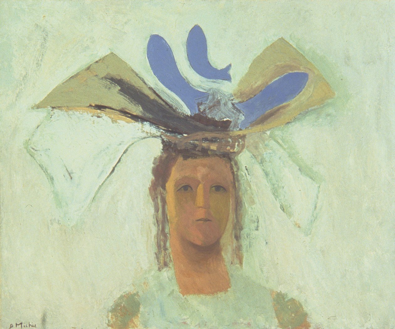 Fille avec poisson bleu - David Alan Redpath Michie
