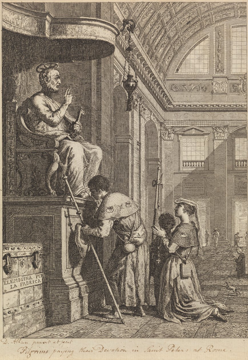 Pèlerins rendant leur dévotion à Saint-Pierre de Rome - David Allan