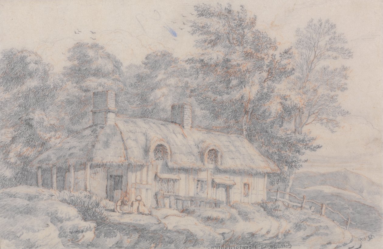 Cottage dans le Herefordshire, vers 1820 - David Cox