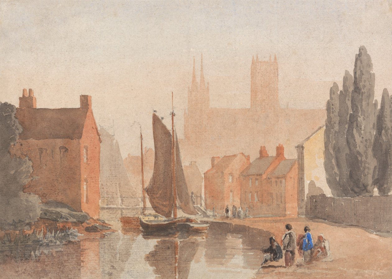 La cathédrale de Lincoln vue depuis Brayford Pool - David Cox