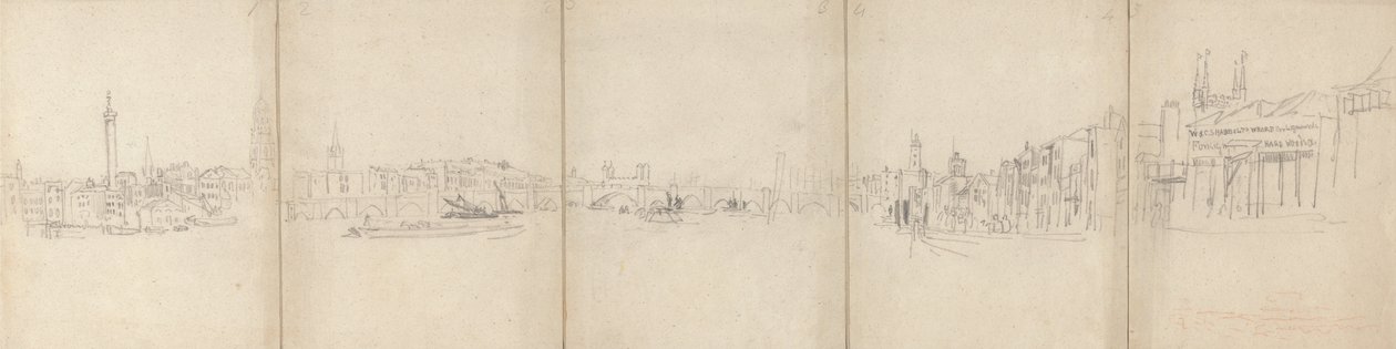 Panorama Old London Bridge - David Cox