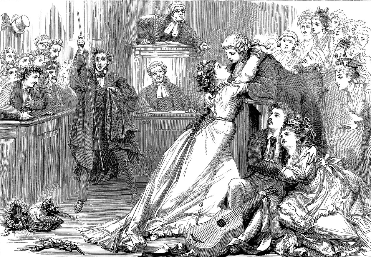 Une scène de Trial by Jury, 1875 - David Henry Friston