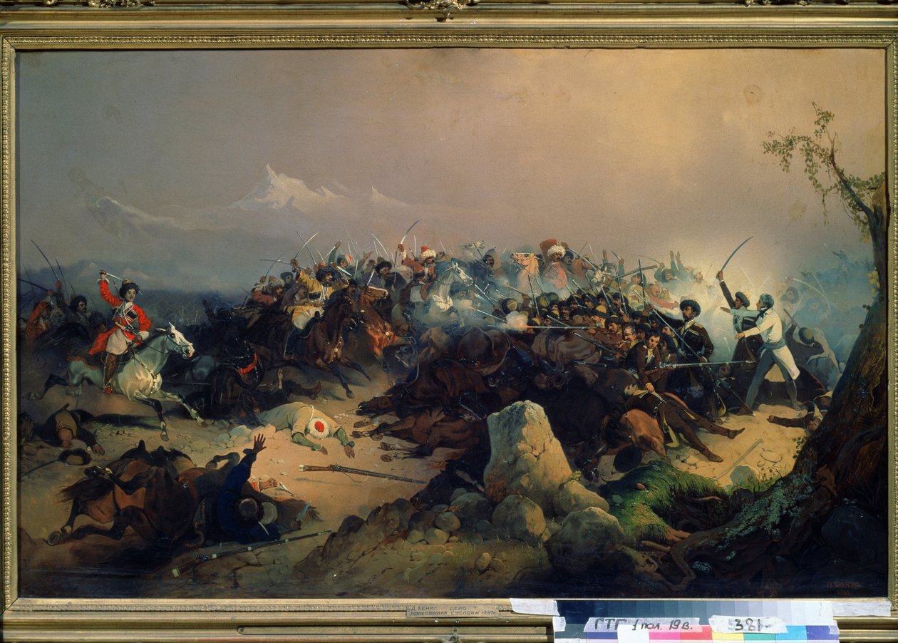 Attaque par les Tcherkesses de la cavalerie russe le 24 mai 1846 - David Johann Friedrch Koenig