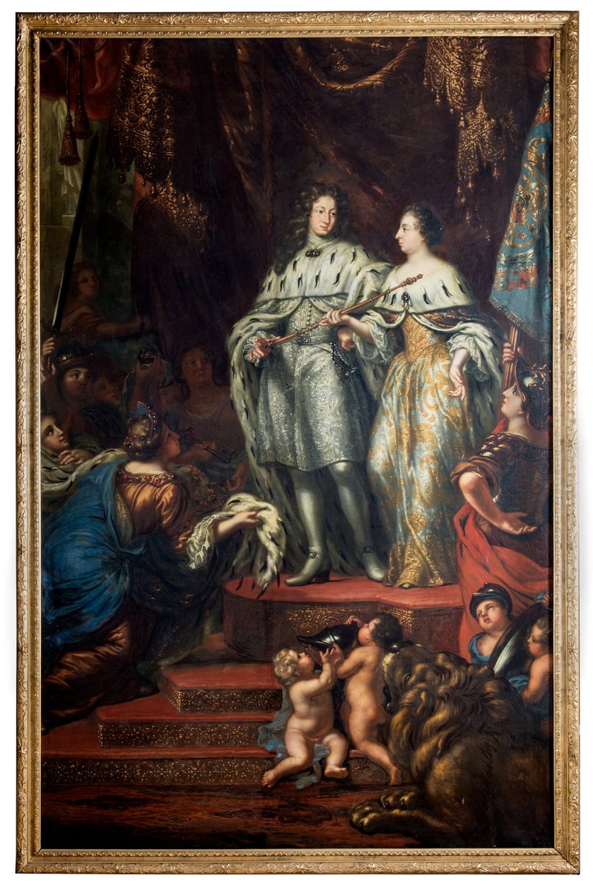 Allégorie représentant le roi Charles XI recevant les rênes du royaume des mains de sa mère, Hedvig Eleonora - David Klöcker Ehrenstrahl