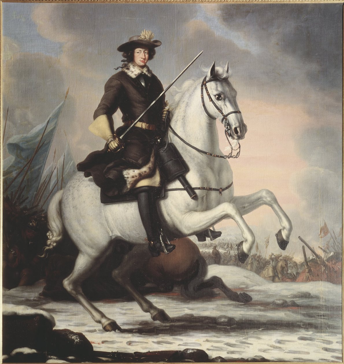 Charles XI (1655-1697), roi de Suède, comte palatin de Zweibrücken, lors de la bataille de Lund en 1676, 1682 - David Klöcker Ehrenstrahl
