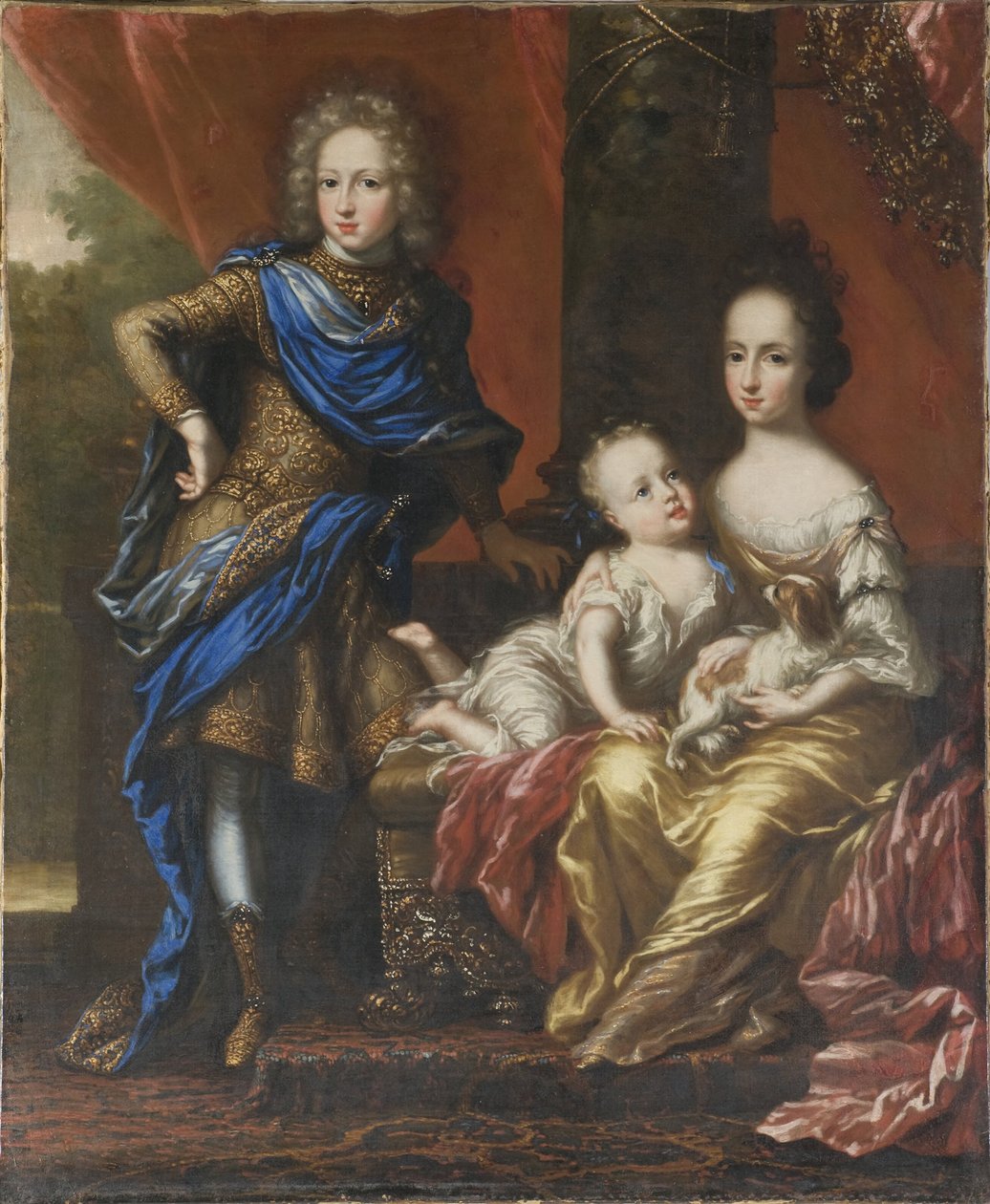 Charles XII, 1682-1718, roi de Suède, ses sœurs Hedvig Sofia, 1681-1708, princesse de Suède, duchesse de Holstein-Gottorp, et Ulrika Eleonora la Jeune, 1688-1741, reine de Suède - David Klöcker Ehrenstrahl