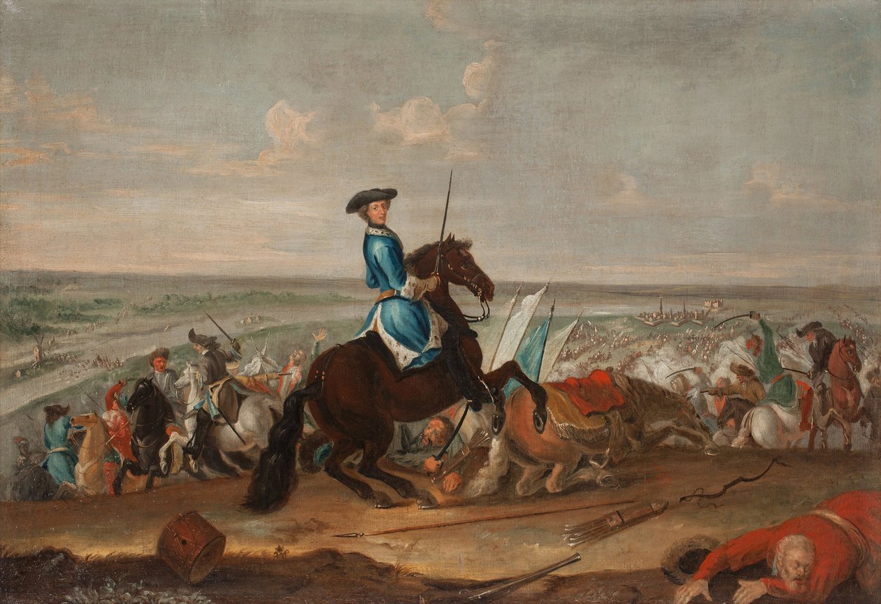 Le roi Charles XII à la bataille de Narva le 19 novembre 1700 - David Krafft von