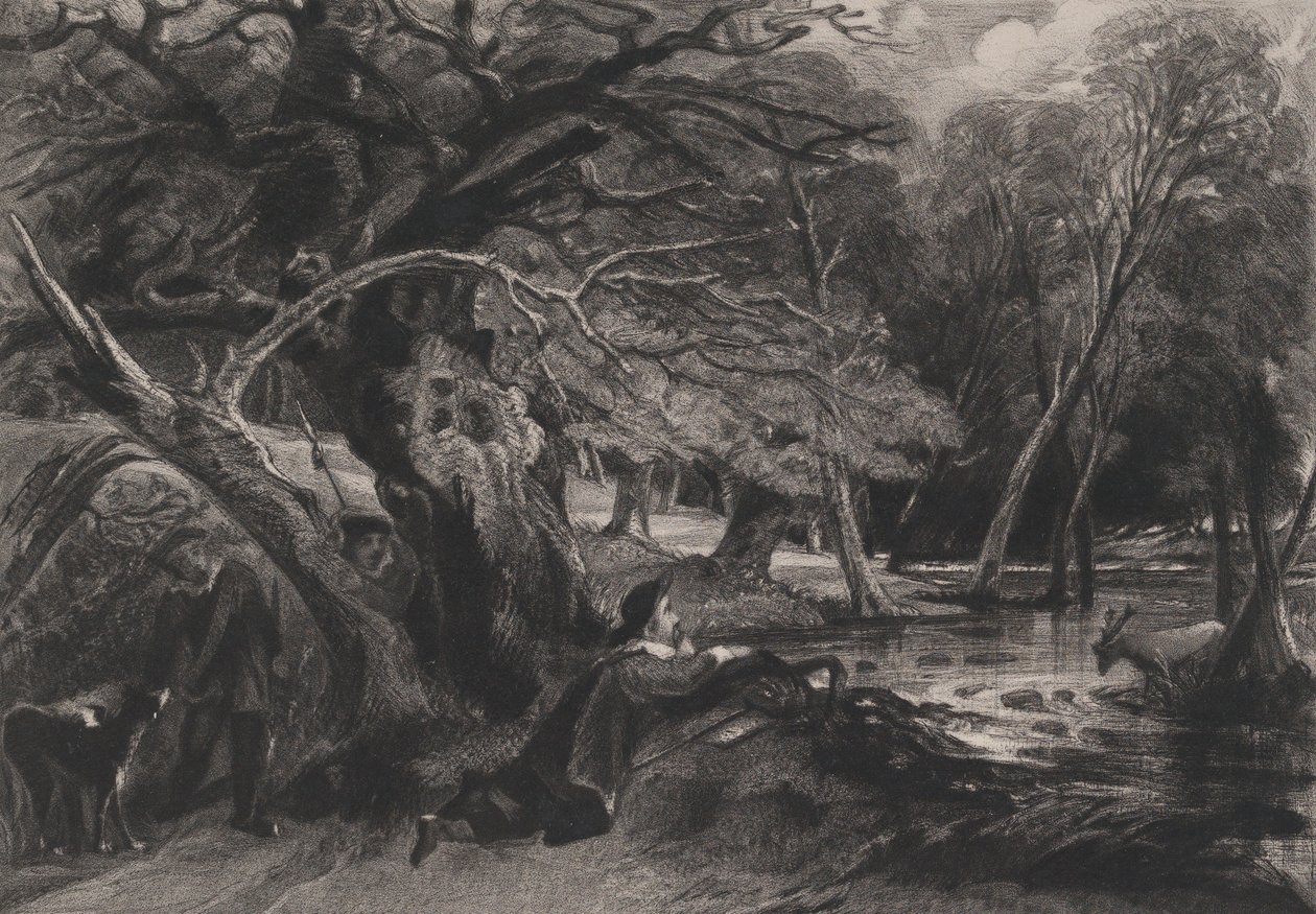 Jacques et le cerf blessé Shakespeare, Comme il vous plaira, Acte 2, Scène 1, 1830 - David Lucas