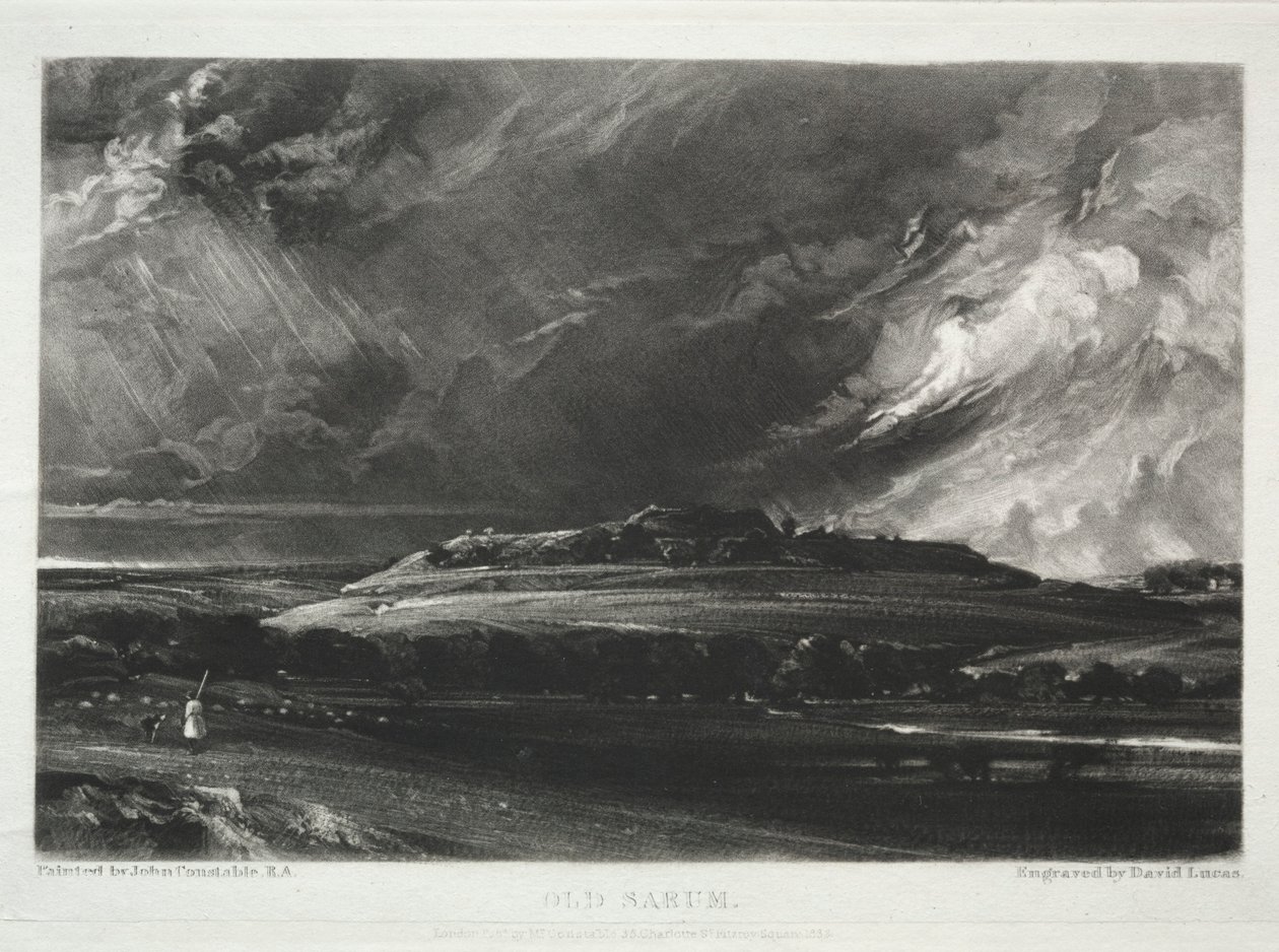 Divers sujets de paysage, caractéristiques du paysage anglais... Old Sarum, 1832 - David Lucas