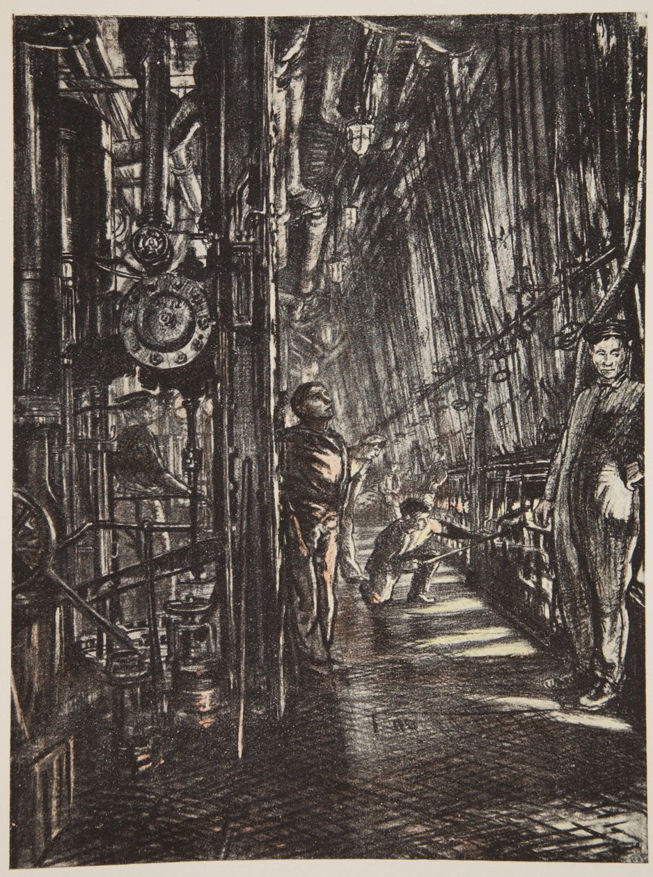 Salle des chaudières sur un cuirassé, illustration de 
