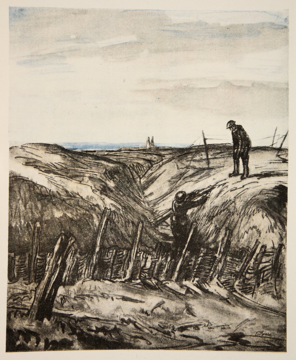 Une tranchée en ruine, illustration de 