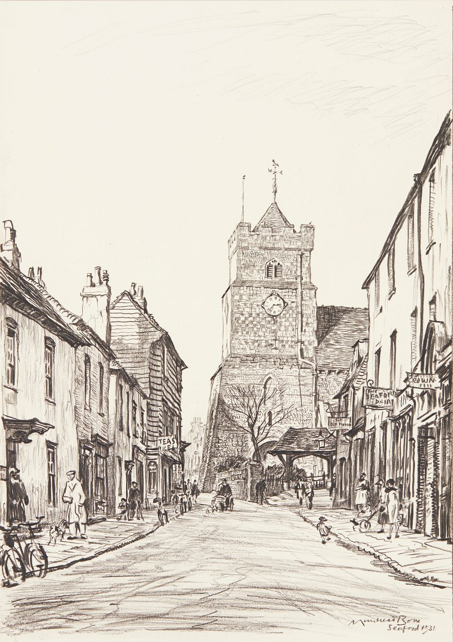 La vieille église, Seaford - David Muirhead Bone