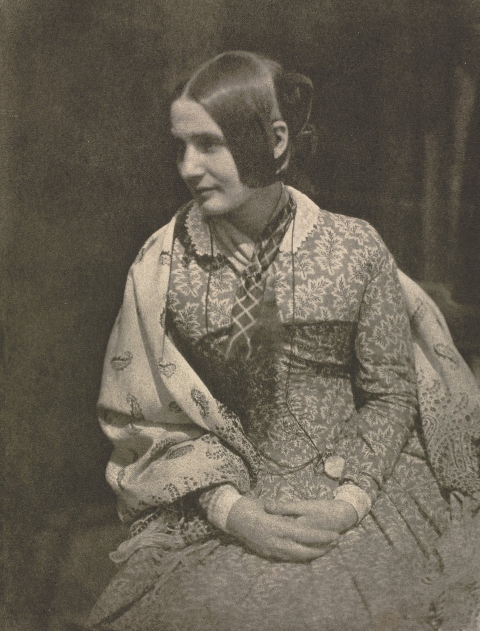 Dame en robe fleurie - David Octavius Hill